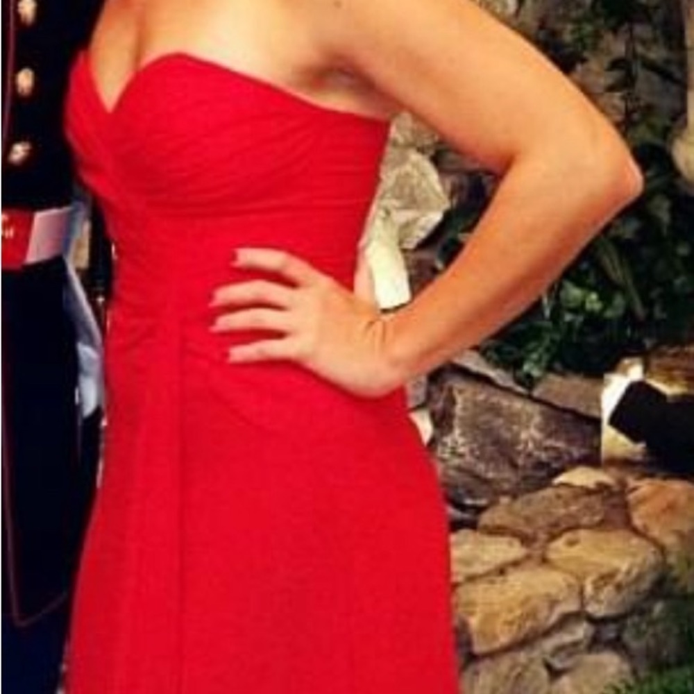 Red full length gown